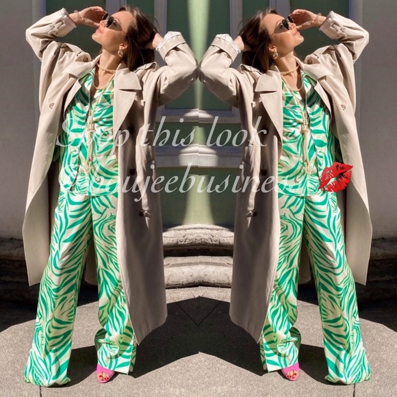 ZARA BNWT Pajama Style Lounge Wear 2pc Coord Set - Picture 2 of 14